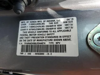 2018 Honda CR-V EX with VIN 7FARW2H56JE044674, listed as a Copart auction lot 65326134 with 32,728 mi miles and Salvage Title. Bid and sale history available at carsss.com. Image 16.