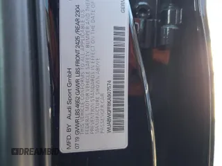 2019 Audi RS 3 с VIN WUABWGFF8KA907574, выставлен на аукционе Copart как лот 87910395 с пробегом 38 289 миль миль и Списание • Salvage title. История ставок и продаж доступна на DreamBid. Изображение 12.