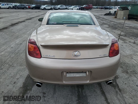 2002 Lexus SC with VIN JTHFN48Y320004316, listed as a Copart auction lot 53374945 with 52,543 mi miles and Salvage Title. Bid and sale history available at carsss.com. Image 6.