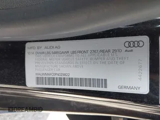 2015 Audi A7 3.0 TDI Premium Plus with VIN WAUWMAFC0FN029822, listed as a IAAI auction lot 41828754 with 148,847 mi miles. Bid and sale history available at carsss.com. Image 9.