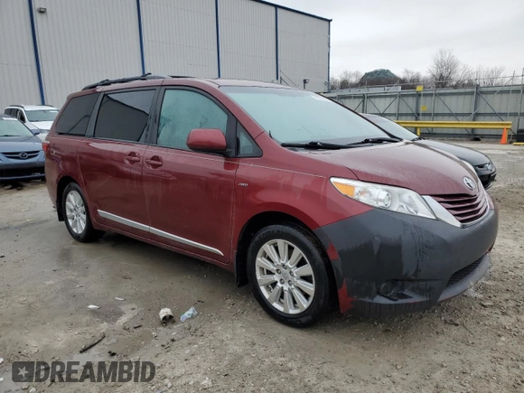 2017 Toyota Sienna LE with VIN 5TDJZ3DC1HS168822, listed as a Copart auction lot 43872695 with 123,681 mi miles and Non Repairable. Bid and sale history available at carsss.com. Image 4.