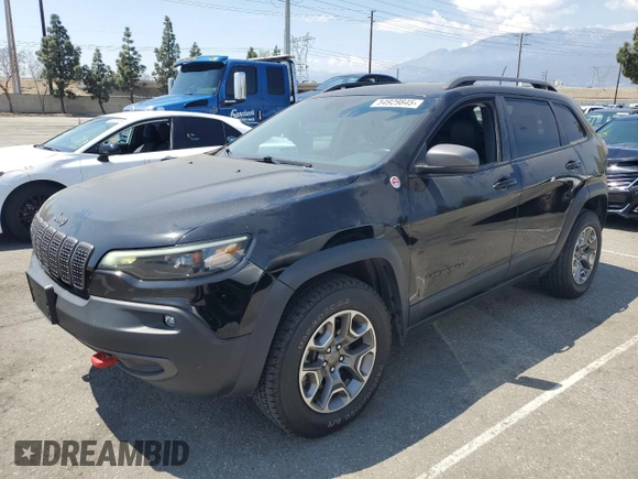 2021 Jeep Cherokee Trailhawk with VIN 1C4PJMBX8MD167153, listed as a Copart auction lot 54929845 with 52,800 mi miles and Clean title. Bid and sale history available at DreamBid. Image 1.
