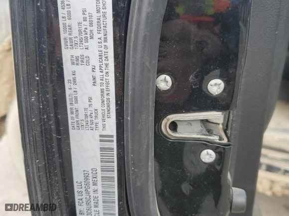 2023 Ram 2500 Tradesman with VIN 3C6UR5CJ4PG609937, listed as a Copart auction lot 45471935 with 21,459 mi miles and Salvage Title. Bid and sale history available at carsss.com. Image 12.