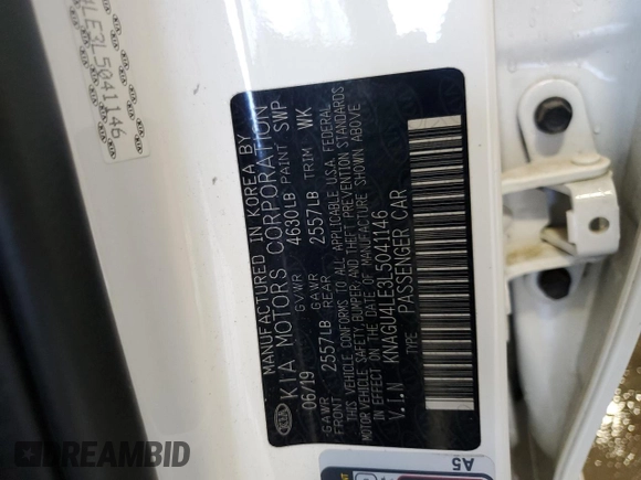 2020 Kia Optima Hybrid EX with VIN KNAGU4LE3L5041146, listed as a Copart auction lot 62423454 with 66,776 mi miles and Salvage Title. Bid and sale history available at carsss.com. Image 12.