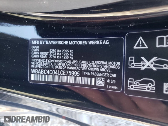 2020 BMW 8 Series M850i xDrive z VIN WBABC4C04LCE75995, wystawiony jako Copart lot #41862035 z przebiegiem 31 550 mil mil oraz Szkoda całkowita • Salvage title. Historia ofert i sprzedaży dostępna na DreamBid. Obrazek 12.