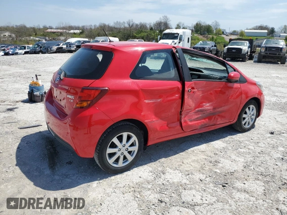 2015 Toyota Yaris L with VIN VNKJTUD34FA022097, listed as a Copart auction lot 53857825 with 106,680 mi miles and Salvage title. Bid and sale history available at DreamBid. Image 3.