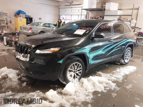 2015 Jeep Cherokee Sport with VIN 1C4PJMAB6FW773953, listed as a IAAI auction lot 41565879 with 242,580 mi miles. Bid and sale history available at carsss.com. Image 18.