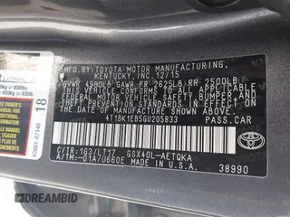 2016 Toyota Avalon Limited with VIN 4T1BK1EB5GU205833, listed as a IAAI auction lot 41352698 with 152,809 mi miles. Bid and sale history available at carsss.com. Image 9.