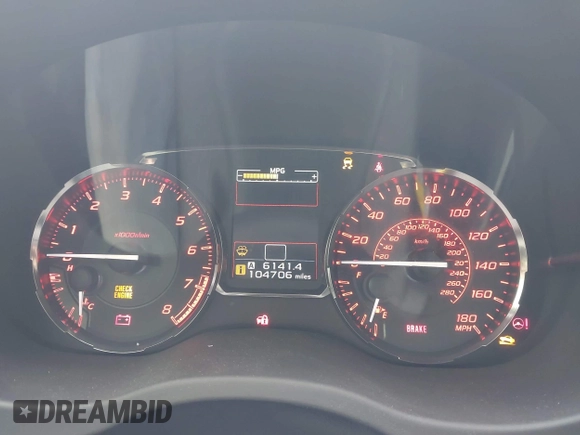 2015 Subaru WRX with VIN JF1VA1A67F9819707, listed as a IAAI auction lot 42021831 with 104,706 mi miles. Bid and sale history available at carsss.com. Image 7.