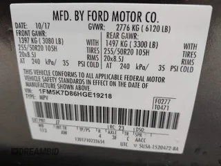 2017 Ford Explorer XLT z VIN 1FM5K7D86HGE19218, wystawiony jako IAAI lot #42344113 z przebiegiem 72 614 mil mil oraz . Historia ofert i sprzedaży dostępna na DreamBid. Obrazek 9.