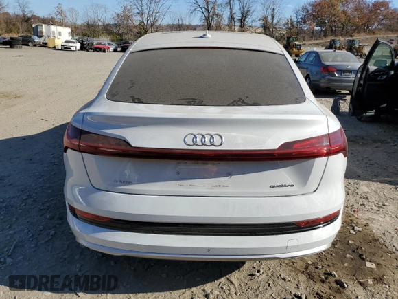 2020 Audi e-tron Sportback Premium Plus with VIN WA12ABGE4LB035209, listed as a Copart auction lot 78139704 with 13,055 mi miles and Salvage title. Bid and sale history available at DreamBid. Image 6.