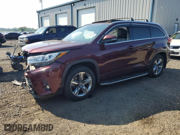 2019 Toyota Highlander Limited with VIN 5TDDZRFH5KS944272, listed as a Copart auction lot 62343035 with 81,886 mi miles and Salvage title. Bid and sale history available at DreamBid. Image 1.