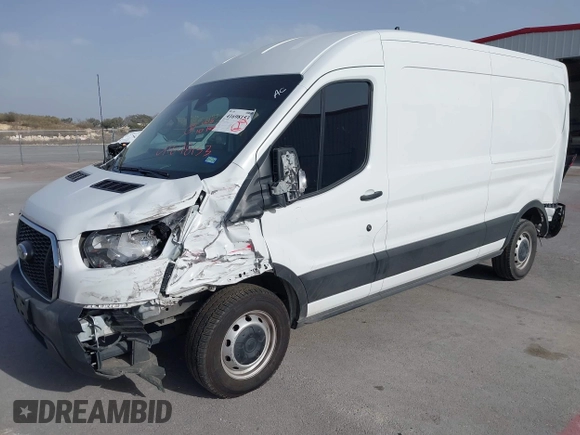 2023 Ford Transit Cargo with VIN 1FTBR1C85PKA32611, listed as a IAAI auction lot 41698153 with 25,010 mi miles and . Bid and sale history available at carsss.com. Image 2.