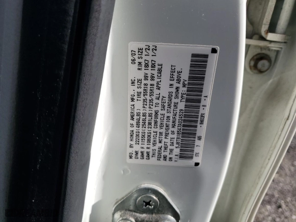 2007 Acura RDX Tech Pkg with VIN 5J8TB18547A024529, listed as a Copart auction lot 50488855 with 122,977 mi miles and Salvage Title. Bid and sale history available at carsss.com. Image 15.