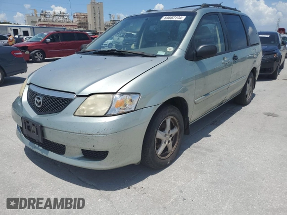 2003 Mazda MPV LX with VIN JM3LW28AX30369643, listed as a Copart auction lot 65802104 with 146,052 mi miles and Salvage Title. Bid and sale history available at carsss.com. Image 1.
