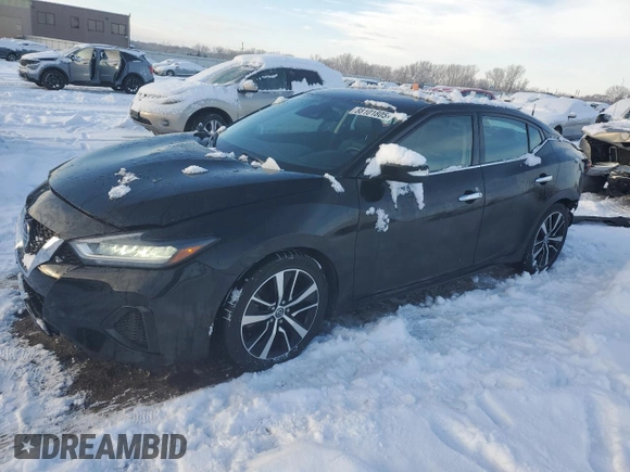 2021 Nissan Maxima SV with VIN 1N4AA6CV6MC512190, listed as a Copart auction lot 88101805 with 49,276 mi miles and Salvage title. Bid and sale history available at DreamBid. Image 1.