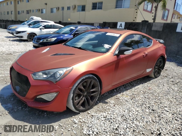 2013 Hyundai Genesis Coupe Track z VIN KMHHU6KJXDU091756, wystawiony jako Copart lot #51409625 z przebiegiem 112 585 mil mil oraz Czysty tytuł • Clean title. Historia ofert i sprzedaży dostępna na DreamBid. Obrazek 1.