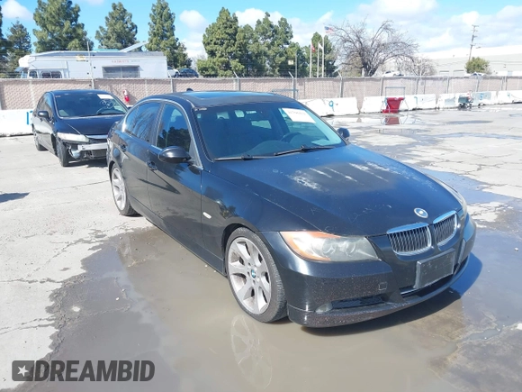 2007 BMW 3 Series 335i with VIN WBAVB735X7PA86225, listed as a IAAI auction lot 41796431 with 142,500 mi miles. Bid and sale history available at carsss.com. Image 6.