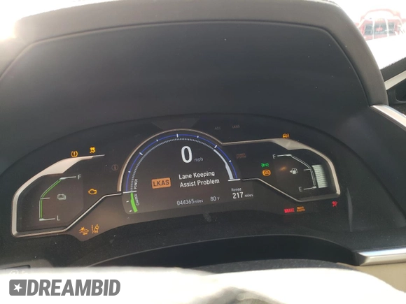 2019 Honda Clarity Plug-In Hybrid with VIN JHMZC5F13KC002031, listed as a Copart auction lot 49416264 with 44,365 mi miles. Bid and sale history available at carsss.com. Image 9.