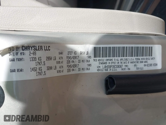 2009 Jeep Grand Cherokee Limited z VIN 1J8HS58P39C538367, wystawiony jako IAAI lot #42354367 z przebiegiem 180 781 mil mil oraz . Historia ofert i sprzedaży dostępna na DreamBid. Obrazek 9.