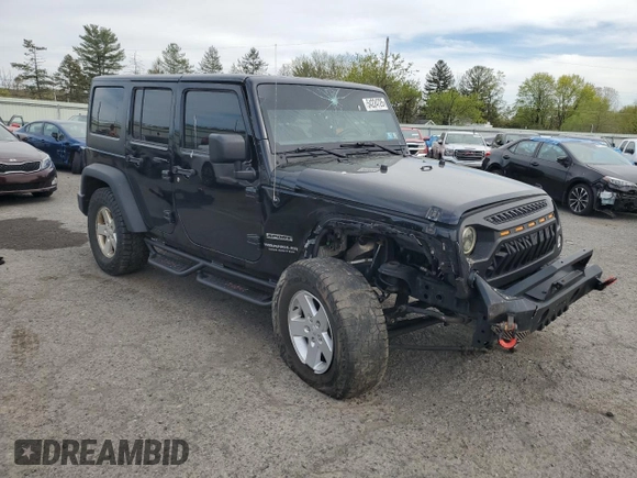 2017 Jeep Wrangler Unlimited Sport with VIN 1C4BJWDG6HL678021, listed as a Copart auction lot 54224725 with 97,644 mi miles and Salvage title. Bid and sale history available at DreamBid. Image 4.