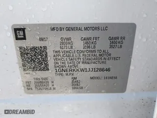 2018 Chevrolet Traverse Premier with VIN 1GNERKKW1JJ128646, listed as a IAAI auction lot 41423966 with 130,078 mi miles. Bid and sale history available at carsss.com. Image 9.