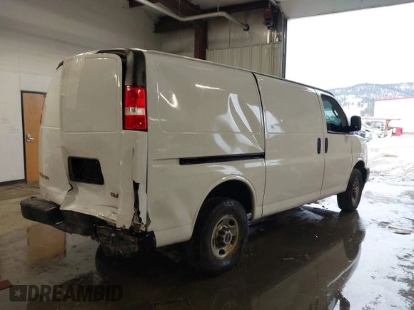 2023 GMC Savana Cargo with VIN 1GTW7AFP1P1106073, listed as a IAAI auction lot 41643963 with 57,807 mi miles. Bid and sale history available at carsss.com. Image 4.