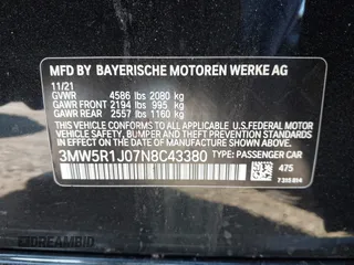 2022 BMW 3 Series 330i with VIN 3MW5R1J07N8C43380, listed as a IAAI auction lot 41746284 with 60,194 mi miles. Bid and sale history available at carsss.com. Image 9.