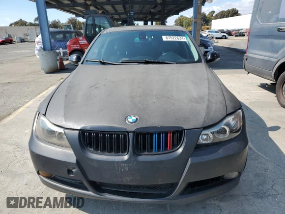 2007 BMW 3 Series 328xi with VIN WBAVC93527K035191, listed as a Copart auction lot 67522624 with 147,464 mi miles and Salvage Title. Bid and sale history available at carsss.com. Image 5.