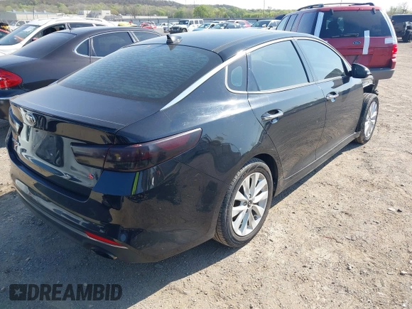 2018 Kia Optima LX with VIN 5XXGT4L36JG220911, listed as a IAAI auction lot 41903062 with 108,080 mi miles. Bid and sale history available at carsss.com. Image 4.