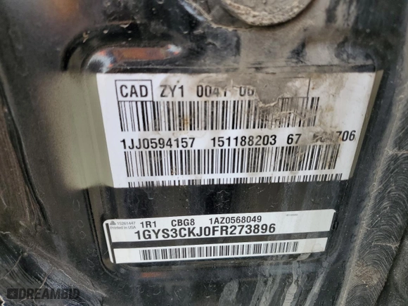 2015 Cadillac Escalade Premium with VIN 1GYS3CKJ0FR273896, listed as a Copart auction lot 84371124 with 60,569 mi miles and Salvage Title. Bid and sale history available at carsss.com. Image 14.