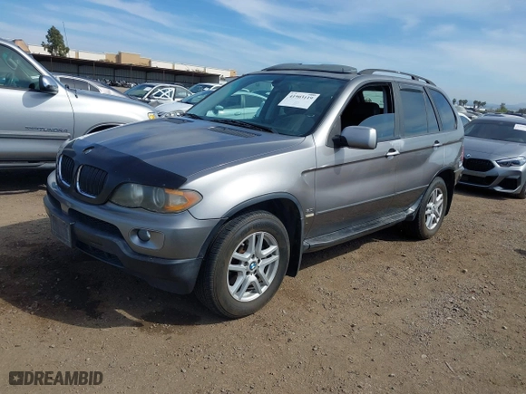 2005 BMW X5 3.0i with VIN 5UXFA13555LY20390, listed as a IAAI auction lot 41903119 with 196,022 mi miles. Bid and sale history available at carsss.com. Image 2.