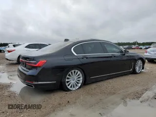 2020 BMW 7 Series 740i with VIN WBA7T2C07LGL17103, listed as a Copart auction lot 54065375 with 53,598 mi miles and Salvage Title. Bid and sale history available at carsss.com. Image 3.