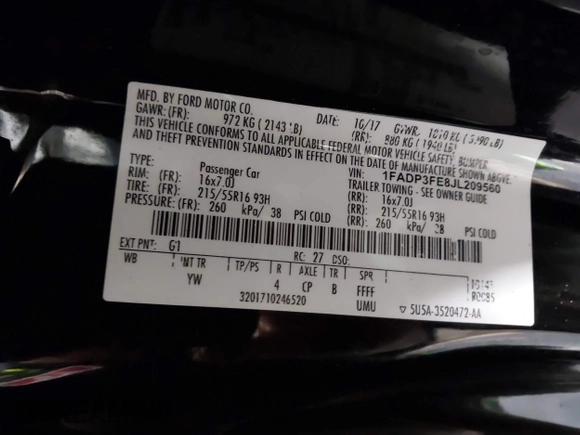 2018 Ford Focus SE with VIN 1FADP3FE8JL209560, listed as a IAAI auction lot 42707236 with 166,017 mi miles and . Bid and sale history available at DreamBid. Image 9.