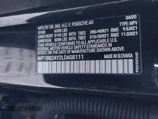 2020 Porsche Cayenne S z VIN WP1BB2AY2LDA58111, wystawiony jako IAAI lot #41764496 z przebiegiem Nie podano mil oraz . Historia ofert i sprzedaży dostępna na DreamBid. Obrazek 9.