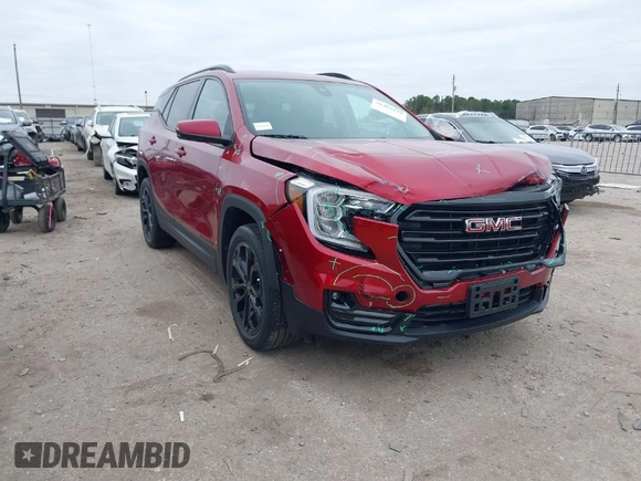 2022 GMC Terrain SLT with VIN 3GKALPEV7NL207444, listed as a IAAI auction lot 41382279 with 7,468 mi miles. Bid and sale history available at carsss.com. Image 1.