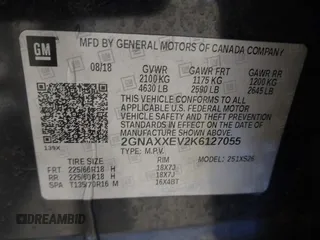 2019 Chevrolet Equinox Premier with VIN 2GNAXXEV2K6127055, listed as a IAAI auction lot 41598381 with 132,126 mi miles and . Bid and sale history available at DreamBid. Image 9.