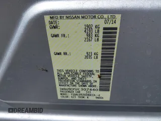 2015 Nissan LEAF S z VIN 1N4AZ0CP5FC307440, wystawiony jako IAAI lot #41940583 z przebiegiem 60 727 mil mil oraz . Historia ofert i sprzedaży dostępna na DreamBid. Obrazek 9.