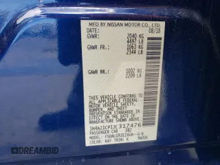 2018 Nissan LEAF SL with VIN 1N4AZ1CP1JC317476, listed as a Copart auction lot 49250105 with 66,402 mi miles and Salvage Title. Bid and sale history available at DreamBid. Image 15.