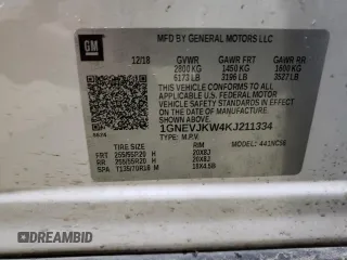 2019 Chevrolet Traverse RS with VIN 1GNEVJKW4KJ211334, listed as a Copart auction lot 46133715 with 99,345 mi miles and Salvage Title. Bid and sale history available at carsss.com. Image 15.