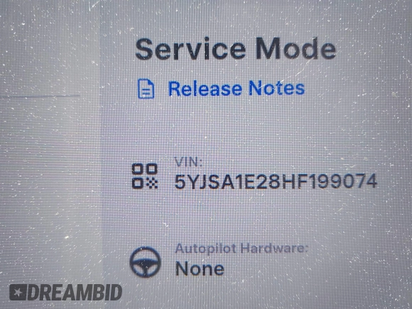 2017 Tesla Model S 100D z VIN 5YJSA1E28HF199074, wystawiony jako IAAI lot #42449671 z przebiegiem 172 910 mil mil oraz . Historia ofert i sprzedaży dostępna na DreamBid. Obrazek 9.