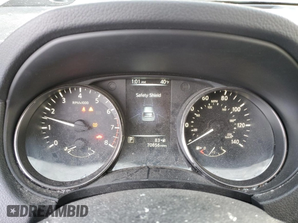2017 Nissan Rogue SV with VIN KNMAT2MV6HP573601, listed as a Copart auction lot 45117385 with 70,856 mi miles and Salvage Title. Bid and sale history available at carsss.com. Image 9.