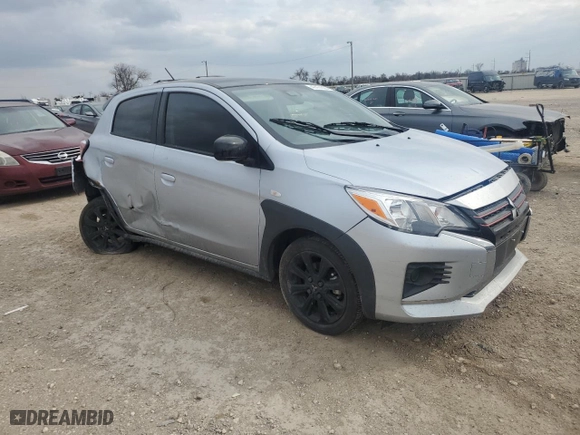 2024 Mitsubishi Mirage Black Edition with VIN ML32AWHJ3RH004647, listed as a Copart auction lot 47474325 with 30,252 mi miles and Salvage Title. Bid and sale history available at carsss.com. Image 4.