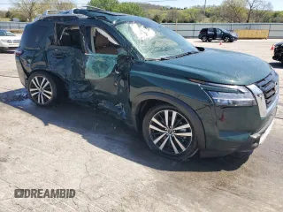 2024 Nissan Pathfinder Platinum with VIN 5N1DR3DK1RC266834, listed as a Copart auction lot 52101895 with 2,046 mi miles and Salvage title. Bid and sale history available at DreamBid. Image 4.