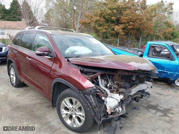 2014 Toyota Highlander XLE with VIN 5TDJKRFH4ES066765, listed as a IAAI auction lot 41952367 with 94,219 mi miles. Bid and sale history available at carsss.com. Image 1.