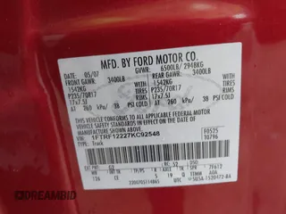 2007 Ford F-150 XL with VIN 1FTRF12227KC92548, listed as a IAAI auction lot 41887285 with 64,961 mi miles. Bid and sale history available at carsss.com. Image 9.