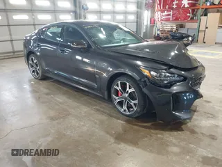 2021 Kia Stinger GT with VIN KNAE35LC4M6092018, listed as a IAAI auction lot 41082430 with 41,003 mi miles. Bid and sale history available at carsss.com. Image 1.
