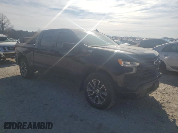 2023 Chevrolet Silverado 1500 RST with VIN 1GCUDEE87PZ198647, listed as a Copart auction lot 42181405 with 55,906 mi miles and Salvage Title. Bid and sale history available at DreamBid. Image 4.