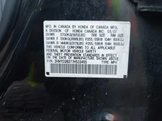 2007 Acura MDX with VIN 2HNYD28277H533455, listed as a IAAI auction lot 41797089 with 178,202 mi miles. Bid and sale history available at carsss.com. Image 9.