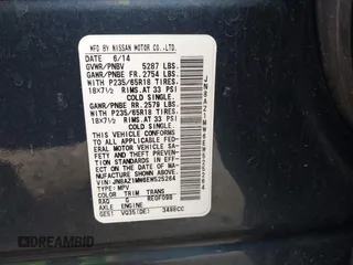 2014 Nissan Murano SL z VIN JN8AZ1MW6EW525264, wystawiony jako IAAI lot #42282303 z przebiegiem 157 012 mil mil oraz . Historia ofert i sprzedaży dostępna na DreamBid. Obrazek 9.